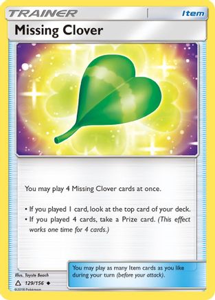 Missing Clover 129/156 - Ultra Prism Reverse Holofoil - Poke-Collect
