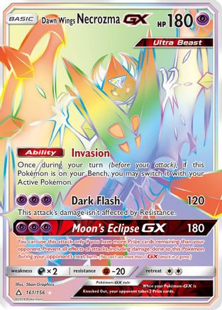 Dawn Wings Necrozma GX (Secret Rare) 161/156 - SM  Ultra Prism Holofoil - Poke-Collect