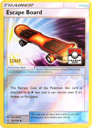 Escape Board - 122/156 (League Cup) [Staff] 122 - League & Championship Cards Reverse Holofoil - Poke-Collect