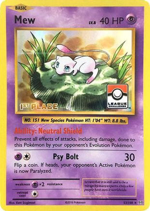 Mew - 53/108 (League Challenge) [1st Place] 53 - League & Championship Cards Holofoil - Poke-Collect