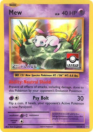 Mew - 53/108 (League Challenge) [2nd Place] 53 - League & Championship Cards Holofoil - Poke-Collect