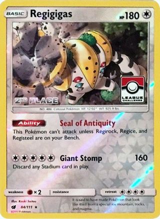 Regigigas - 84/111 (League Challenge) [2nd Place] 84 - League & Championship Cards Reverse Holofoil - Poke-Collect