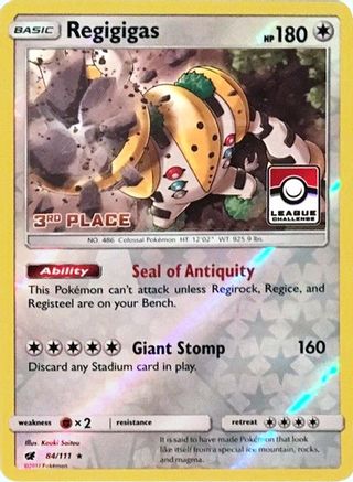 Regigigas - 84/111 (League Challenge) [3rd Place] 84 - League & Championship Cards Reverse Holofoil - Poke-Collect