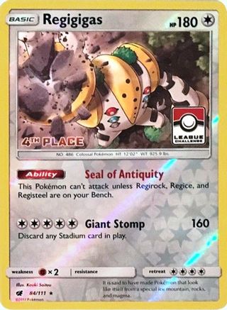 Regigigas - 84/111 (League Challenge) [4th Place] 84 - League & Championship Cards Reverse Holofoil - Poke-Collect