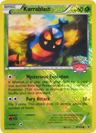 Karrablast - 8/101 (Championship Series) [Staff] 8 - League & Championship Cards Reverse Holofoil - Poke-Collect