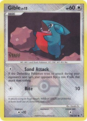 Gible - 106/147 (Championship Promo) [Staff] 106 - League & Championship Cards Reverse Holofoil - Poke-Collect