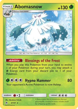 Abomasnow 4/131 - SM  Forbidden Light Reverse Holofoil