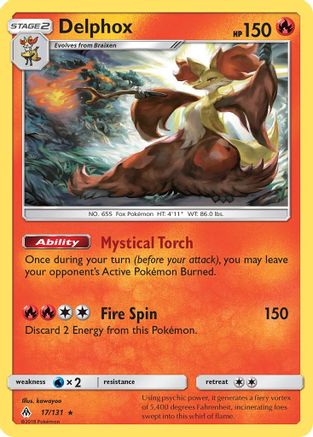 Delphox 17/131 - SM  Forbidden Light Reverse Holofoil - Poke-Collect