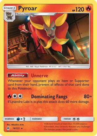 Pyroar 19/131 - SM  Forbidden Light Reverse Holofoil - Poke-Collect