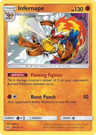 Infernape 59/131 - SM  Forbidden Light Holofoil - Poke-Collect