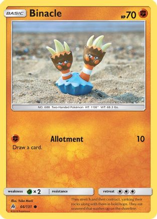 Binacle 66/131 - SM  Forbidden Light Reverse Holofoil - Poke-Collect