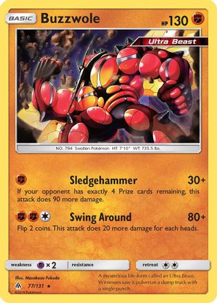 Buzzwole 77/131 - SM  Forbidden Light Reverse Holofoil - Poke-Collect