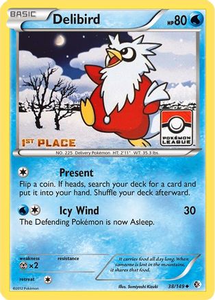 Delibird - 38/149 (Pokemon League) [1st Place] 38 - League & Championship Cards Reverse Holofoil - Poke-Collect