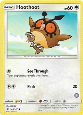 Hoothoot (1) 106 - SM Trainer Kit Alolan Sandslash & Alolan Ninetales - Poke-Collect