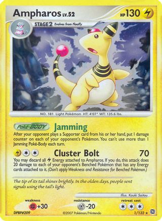 Ampharos - 1/132 (DP Secret Wonders) 1 - Deck Exclusives - Poke-Collect