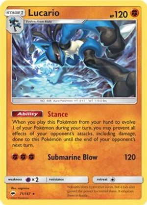 Lucario (SM - Burning Shadows) 71 - Deck Exclusives - Poke-Collect