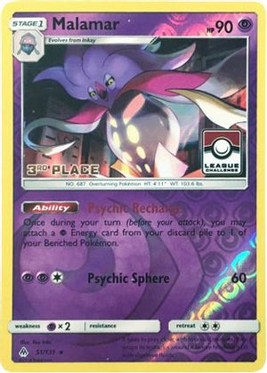 Malamar - 51/131 (League Challenge) [3rd Place] 51 - League & Championship Cards Reverse Holofoil - Poke-Collect