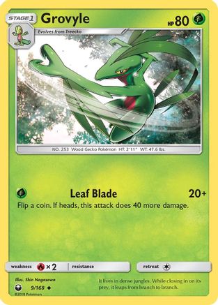 Grovyle 9/168 - SM  Celestial Storm Reverse Holofoil - Poke-Collect