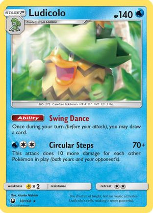 Ludicolo 38/168 - SM  Celestial Storm Reverse Holofoil