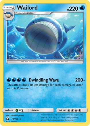 Wailord 40/168 - Celestial Storm Reverse Holofoil - Poke-Collect
