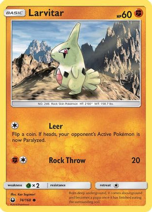 Larvitar 74/168 - SM  Celestial Storm Reverse Holofoil - Poke-Collect