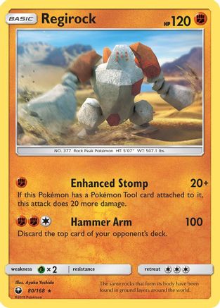 Regirock 80/168 - Celestial Storm Reverse Holofoil - Poke-Collect