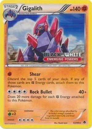 Gigalith - 53/98 (Prerelease) 53 - Black and White Promos Holofoil - Poke-Collect