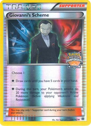 Giovanni's Scheme - 138/162 (Regional Championships) 138 - League & Championship Cards Reverse Holofoil - Poke-Collect