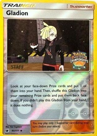 Gladion - 95/111 (Regional Championships) [Staff] 95 - League & Championship Cards Reverse Holofoil - Poke-Collect