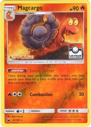 Magcargo - 24/168 (League Challenge) [4th Place] 24 - League & Championship Cards Reverse Holofoil - Poke-Collect