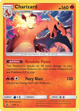 Charizard 3/70 - Dragon Majesty Reverse Holofoil - Poke-Collect