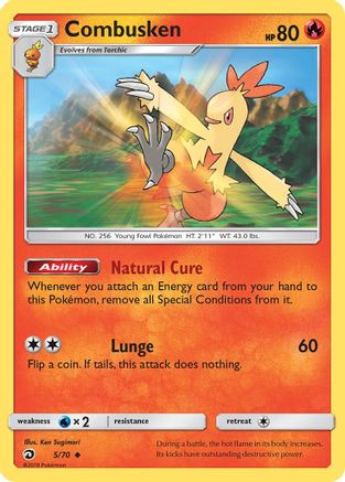 Combusken 5/70 - Dragon Majesty Reverse Holofoil - Poke-Collect