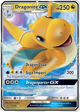Dragonite-GX 37/70 - Dragon Majesty Holofoil - Poke-Collect