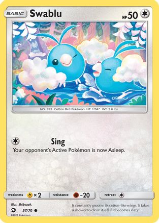 Swablu 57/70 - Dragon Majesty Reverse Holofoil - Poke-Collect