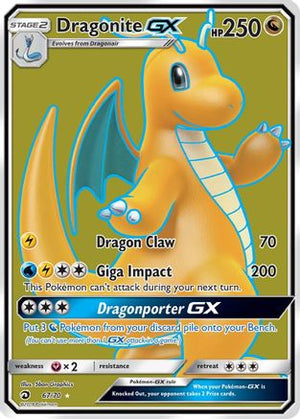 Dragonite GX (Full Art) 67/70 - Dragon Majesty Holofoil - Poke-Collect