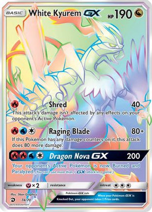 White Kyurem-GX 74/70 - Dragon Majesty Holofoil