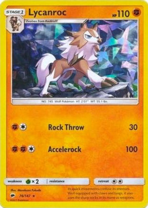 Lycanroc - 76/147 (Cracked Ice Holo) 76 - Deck Exclusives Holofoil - Poke-Collect