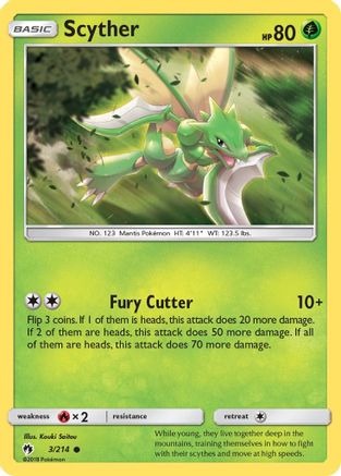 Scyther 3/214 - SM  Lost Thunder Reverse Holofoil - Poke-Collect