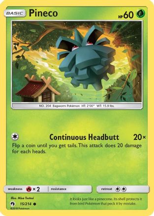 Pineco 15/214 - SM  Lost Thunder - Poke-Collect