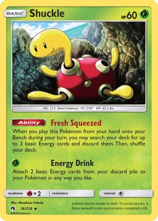 Shuckle 16/214 - Lost Thunder Reverse Holofoil - Poke-Collect