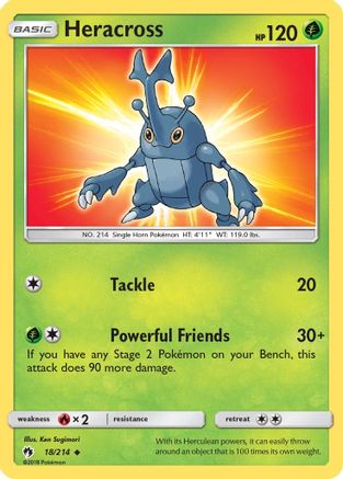 Heracross 18/214 - SM  Lost Thunder Reverse Holofoil - Poke-Collect