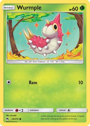 Wurmple 23/214 - Lost Thunder Reverse Holofoil - Poke-Collect