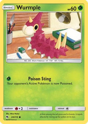 Wurmple 24/214 - Lost Thunder Reverse Holofoil - Poke-Collect