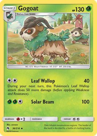 Gogoat 36/214 - SM  Lost Thunder Reverse Holofoil - Poke-Collect