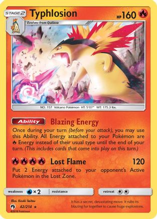 Typhlosion 42/214 - Lost Thunder Reverse Holofoil - Poke-Collect