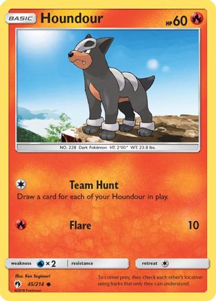 Houndour 45/214 - SM  Lost Thunder Reverse Holofoil - Poke-Collect