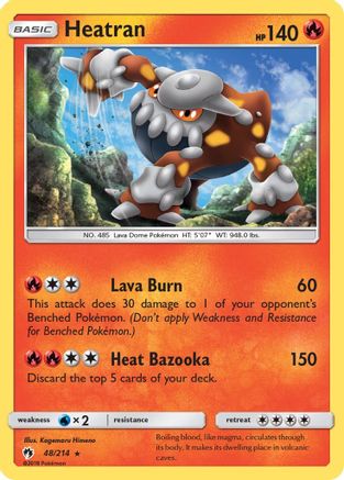 Heatran 48/214 - SM  Lost Thunder Reverse Holofoil - Poke-Collect