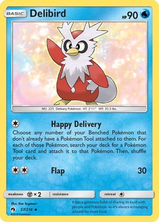 Delibird 57/214 - SM  Lost Thunder Reverse Holofoil - Poke-Collect