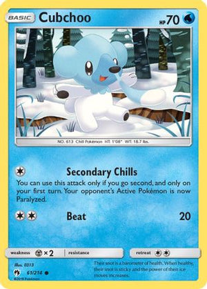 Cubchoo 61/214 - Lost Thunder Reverse Holofoil