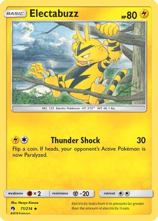 Electabuzz 71/214 - SM  Lost Thunder Reverse Holofoil - Poke-Collect